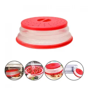 Collapsible Microwave Cover Silicone Fruit Vegetables Colander Strainer Washing Basket Folding Microwave Plate Lid Kitchen Tools thumbnail-2