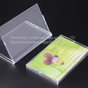 Wholesale Weisheng 4x6 Inch Office Calendar Holders Desktop Stand Plastic Box Calendar Keeper Display Calendar Case thumbnail-1