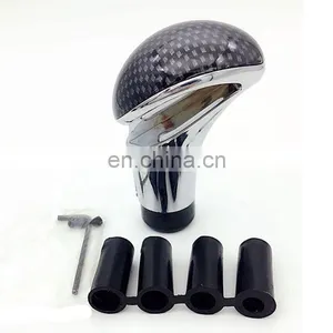 Universal Chrome/Real Carbon Fiber Ergonomic Automatic Gear Shifter Shift Knob thumbnail-1