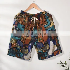 Summer Cotton and Linen Printed Pants Casual Sports Loose Large Size Quick-drying Shorts Thin Men's Beach Pants thumbnail-6