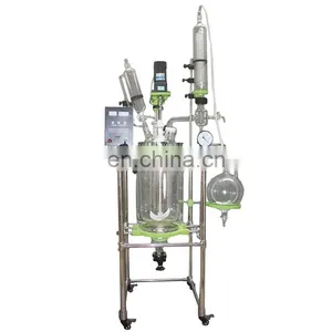 Stirring Mixing Agitated Tank Glass Reactor With Double Receiving Flask thumbnail-1