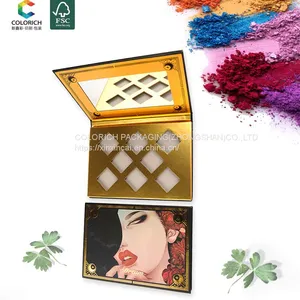 Customized Empty Gift Box Makeup Set Carved Matte Shimmer Empty Magnetic Eyeshadow Palette Book Eyeshadow and Contour Pallets thumbnail-4