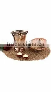 COPPER DAL BALTI WITH COPPER CHAPATI HOLDER thumbnail-2