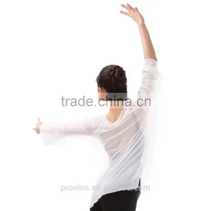 (WE01119) Ballet Warm Up, Dance Warm Up, Mesh Dance Tops, Long Sleeve Dance Tops thumbnail-6