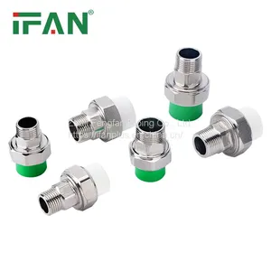 IFAN High Quality Green PPR Pipe Fitting High Pressure PN25 Brass Male Union Fitting thumbnail-1