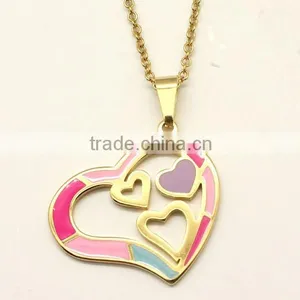 Flat Metal Heart and Heart Pendant thumbnail-1
