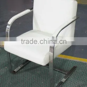 Replica Graceful European Design Stainless Steel Genuine Leather Brno Chair ByLudwing Mies Van Der Rohe for Office thumbnail-1