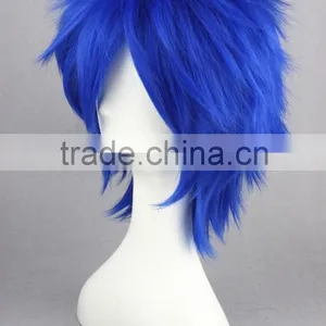 High Quality 35cm Short Straight VOCALOID Kaito Wig Blue Synthetic Anime Wig Cosplay Hair Wigs Party Wig thumbnail-4