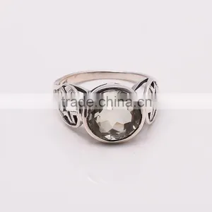 GREEN AMETHYST RING ,925 Sterling Silver Jewelry Wholesale,WHOLESALE SILVER JEWELRY,SILVER EXPORTER,SILVER JEWELRY FROM INDIA thumbnail-1