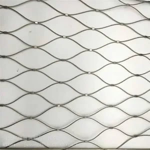 Ferrule Flexible Stainless Steel 304/316 Zoo Aviary Netting Building Construction Wire Rope Mesh Knotted Mesh thumbnail-1