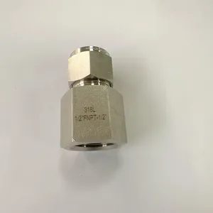 316L Stainless Steel Female NPT to Double Ferrule Tube Adapter for Water Treatment thumbnail-1