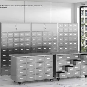 16 Drawer 48 Herb TCM Cabinet | Customizable With Casters, Locks & Drawer Labels for Pharmacy Use thumbnail-3