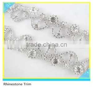 Pretty 888 Crystal Rhinestone Mix Pearl Bead Mesh Trim For Necklace thumbnail-3