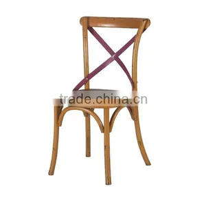 RCH-4006-2 Cross Back Chair Used Restaurant Wood Chairs Quality Choice thumbnail-1