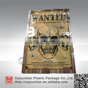 Custom 3g WANTED Herbal Incense Packaging Bags thumbnail-1