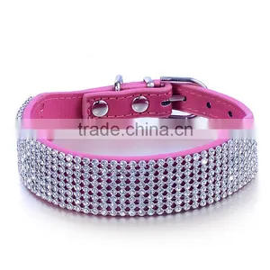 Pet Supplies Wholesale Imitation Leather Mesh Diamond Pet Dog Collar thumbnail-3