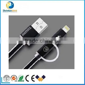 High Quality 2-in-1 Lighting and Micro USB to USB Data Sync Charger Cable 3.3ft With Intelligent Charging Lamp for Micro/Iphone thumbnail-3