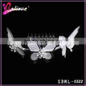 Chinese Manufacturer Metal Butterfly Hair Jewelry Wholesale Hair Comb Butterfly Hair Accessories thumbnail-1