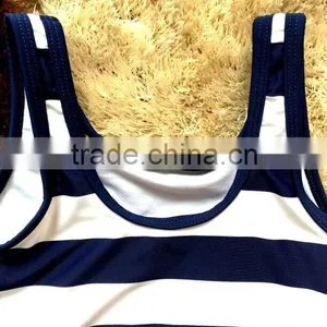 White and Black Stripes Children Swimwear,with a Customized Printing on Front, One Piece Kids Swimsuit,girls Swimwear thumbnail-3