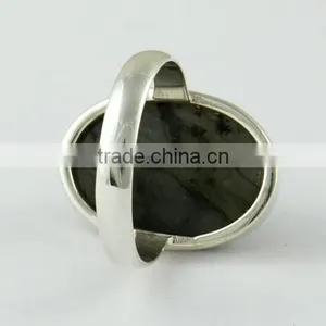 925 Sterling Silver Bezel Setting Labradorite Ring, Wholesale Silver Jewelry, Indian Silver Jewelry thumbnail-4