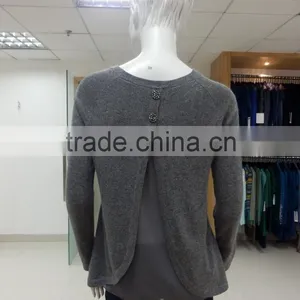 Lady's Crew Neck Fashion Jacquard Cardigan Garment 2016 Fall/winter Viscose/nylon/wool thumbnail-2