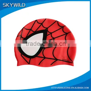 2016 Popular Carton Spider-man Silicone Swimming Cap for Kids thumbnail-1