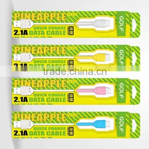 GOLF 1m Pineapple Series Micro USB Cable for s7 Edge/s7 2.1A Quick Charging and Data Cable For Huawei/Nokia/HTC/Xiaomi thumbnail-5
