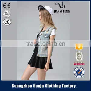 2016 Summer Cheap Womens Denim Vest With Hood for Sale thumbnail-5