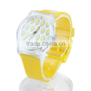 SL2035 Crystal Fruit Lemon Jelly Silicone Watches For Women Children Clock Plastic Girls Ladies Dress Wrist Watch Erkek Kol Saat thumbnail-1