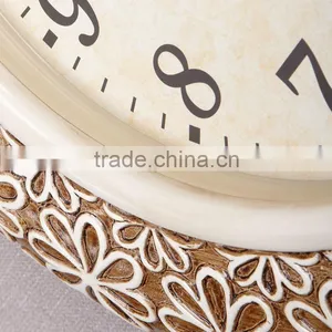Quartz Analog Home Decor Resin Flower Wall Clock Sweep Movement thumbnail-5