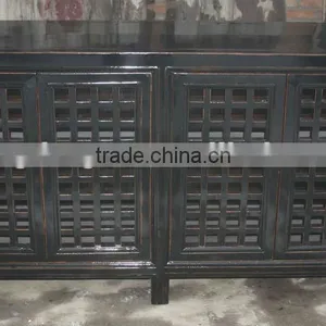 Chinese Antique Four Door Kitchen Cabinet thumbnail-1