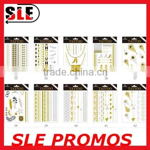 Tattify Gold Silver Gemoetric Temporary Tattoo Super Shiny Metallic Temporary Tattoos thumbnail-1
