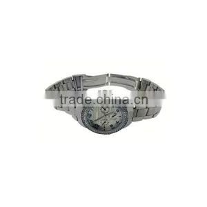 Silvery Diamond Two Buttons Three Eyes Fashion Watch thumbnail-1