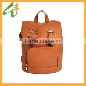 Fashional Designer Factory Wholesale Canvas Leather School Backpack thumbnail-1