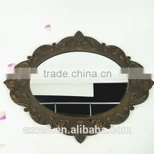 Shabby Chic Metal Antique Wall Mirror in Oval Shape thumbnail-1