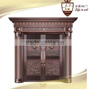 2016 Hotsale Classic Luxury Villa Design Exterior Security Bronze Copper Door From China Supplier Quality Choice thumbnail-1