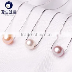 Natural Real Pearl Pendant Necklace Silver S925 Chain for Wholesale thumbnail-1