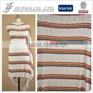 Jiufan Textile Good Quality Yarn Dyed Striped Hacci Soft Rayon Polyester Knitting Fabric thumbnail-1