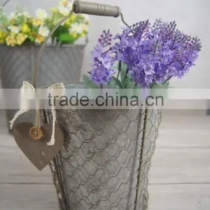 Round Barrel Decorative Metal Planters thumbnail-4