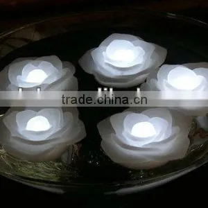 Reusable Battery Operated LED Floating Wax Rose Light thumbnail-1