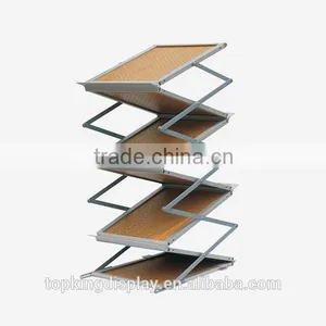 High Quality Exquisite Standard Convenient Aluminum Catalogue Shelf Model FT With Acrylic or Wooden Tray thumbnail-2