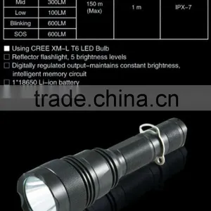 F18 High Power Best T6 Police Rechargeable Waterproof LED Torch Light thumbnail-5