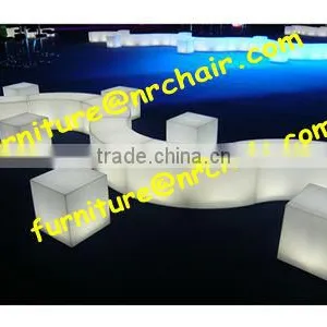 Shanghai Event Rental Furniture Acrylic Lounge LED Light Sitting Cube Seat thumbnail-1