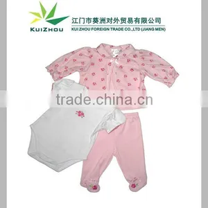 100% Cotton Baby Girls Winter Set of 3pcs Baby Clothing Set thumbnail-1