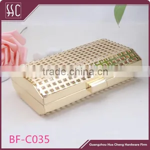 Rectangle Closure Metal Box Frame for Lady Bag, Shiny Gold Metal Clutch Manufacturer thumbnail-1