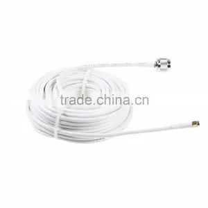 20 Meters 50-5D White Color Signal Cable for Mobile Signal Booster thumbnail-1