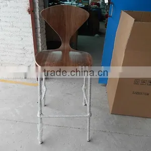 Cherner Bar Chair Chrome Leg Bentwood Bar Stool Factory Price Direct thumbnail-2