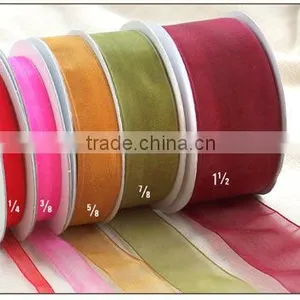Factory Direct Sale Sheer Organza Ribbon 100% Polyester Organza Ribbon 100% Nylon Sheer Organza Ribbon thumbnail-1