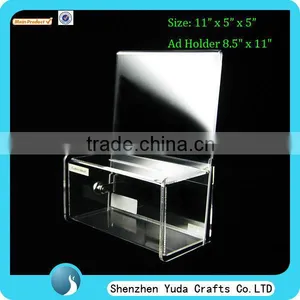 Plexiglass Transparent Donation Box With Sign Holder thumbnail-1