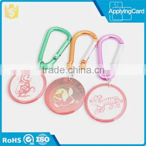LF 125Khz S50 Tracking RFID Tag Epoxy Smart Card With Carabiner thumbnail-1